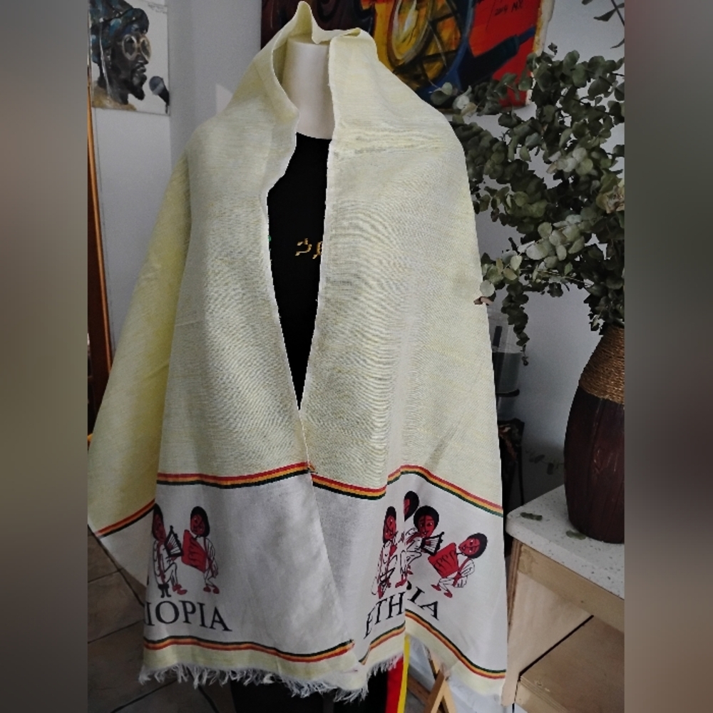 Elegant Ethiopian Red Green Gold + White Women's Scamine